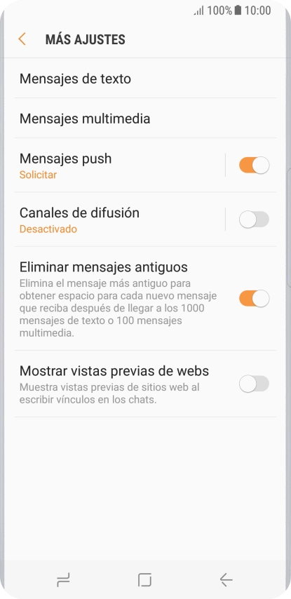Pulsa Mensajes de texto. Pulsa Mensajes de texto.