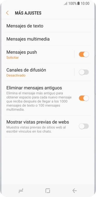 Pulsa Mensajes de texto. Pulsa Mensajes de texto.