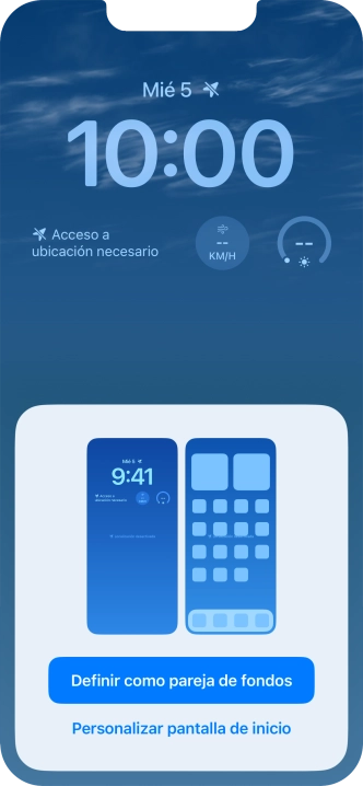 Si deseas utilizar el mismo tema de color en la pantalla de inicio, pulsa Definir como pareja de fondos. Si deseas utilizar el mismo tema de color en la pantalla de inicio, pulsa Definir como pareja de fondos.