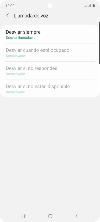 Pulsa el tipo de desvío deseado. Pulsa el tipo de desvío deseado.
