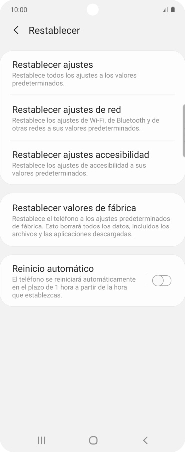Pulsa Restablecer valores de fábrica. Pulsa Restablecer valores de fábrica.