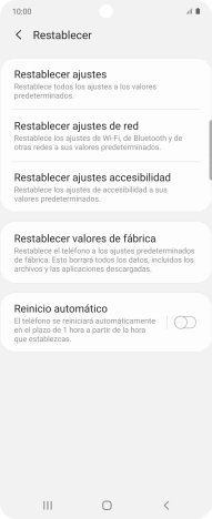 Pulsa Restablecer valores de fábrica. Pulsa Restablecer valores de fábrica.