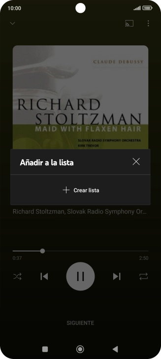 Pulsa Crear lista.