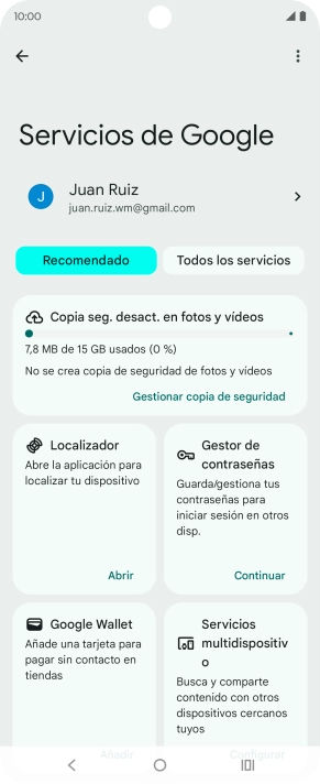 Pulsa Todos los servicios. Pulsa Todos los servicios.