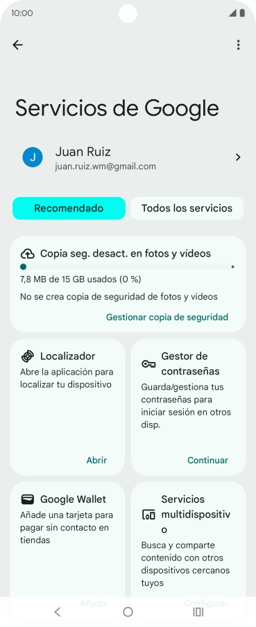 Pulsa Todos los servicios. Pulsa Todos los servicios.
