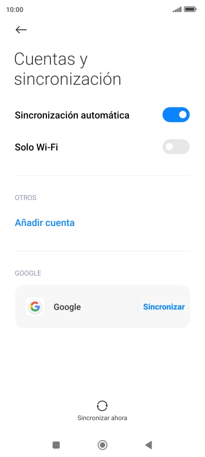 Pulsa Añadir cuenta. Pulsa Añadir cuenta.