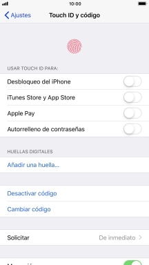 Pulsa Desactivar código e introduce el código de seguridad. Pulsa Desactivar código e introduce el código de seguridad.