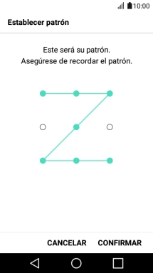 Vuelve a introducir el código de seguridad seleccionado y pulsa CONFIRMAR. Sigue las indicaciones de la pantalla para insertar un código PIN. Vuelve a introducir el código de seguridad seleccionado y pulsa CONFIRMAR. Sigue las indicaciones de la pantalla para insertar un código PIN.