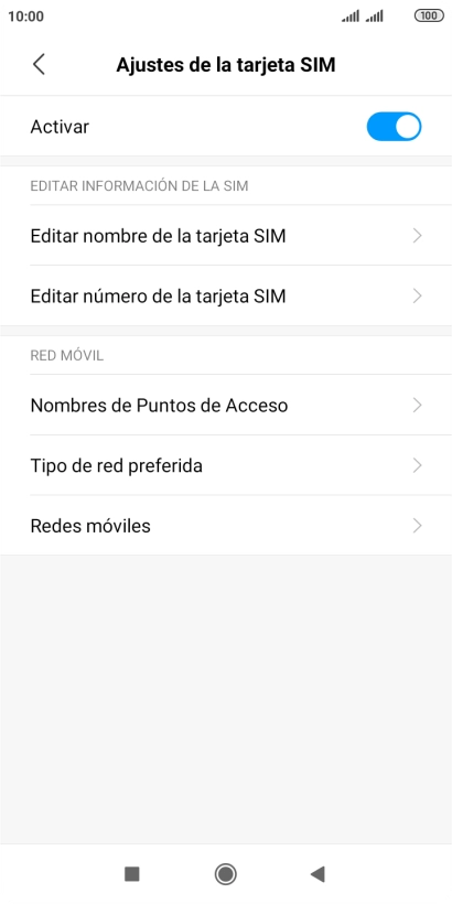 Pulsa Nombres de Puntos de Acceso.