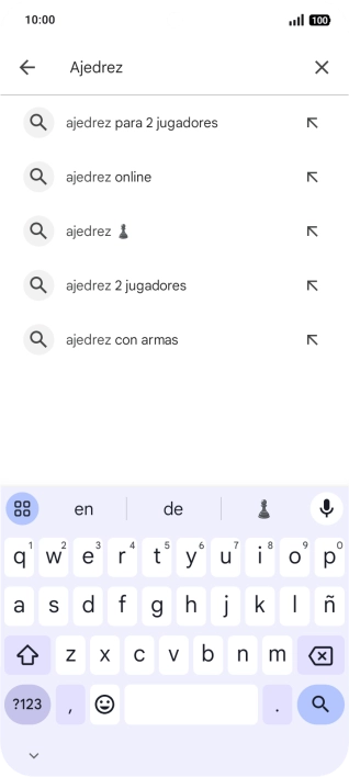Introduce el nombre del tema o de la app y pulsa el icono de búsqueda. Introduce el nombre del tema o de la app y pulsa el icono de búsqueda.