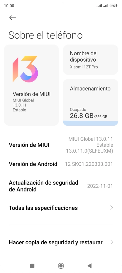 Pulsa Versión de MIUI. Pulsa Versión de MIUI.