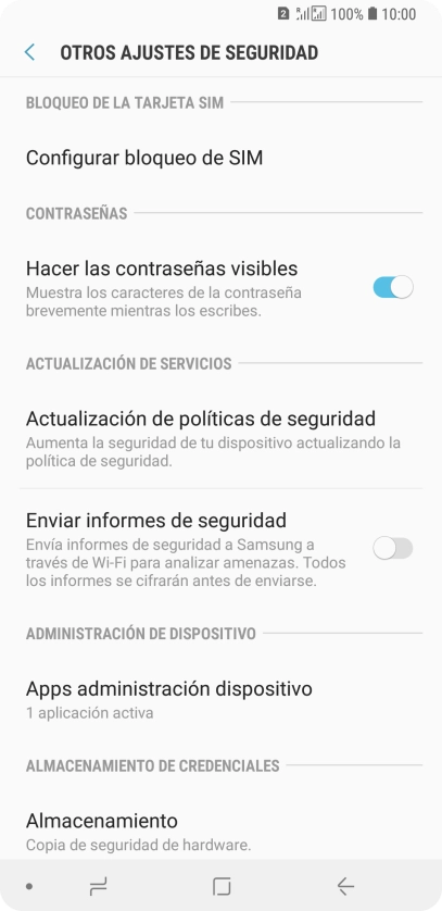 Pulsa Configurar bloqueo de SIM. Pulsa Configurar bloqueo de SIM.