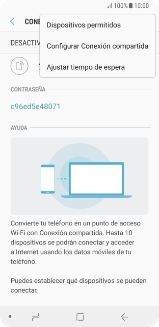 Pulsa Configurar Conexión compartida. Pulsa Configurar Conexión compartida.