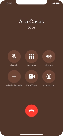 Pulsa el icono de finalizar llamadas para colgar. Pulsa el icono de finalizar llamadas para colgar.