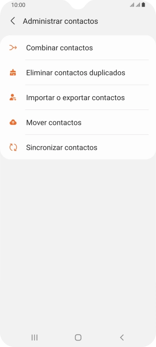 Pulsa Importar o exportar contactos. Pulsa Importar o exportar contactos.