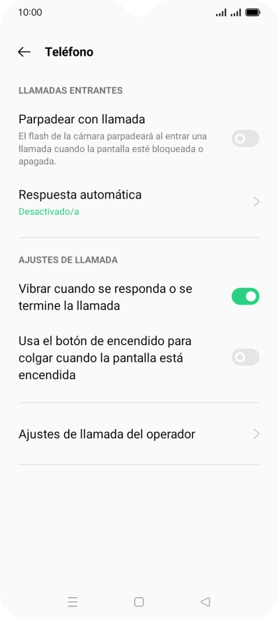 Pulsa Ajustes de llamada del operador. Pulsa Ajustes de llamada del operador.