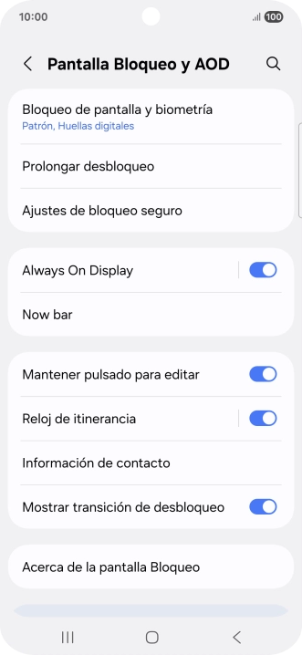 Pulsa Bloqueo de pantalla y biometría e introduce el código de seguridad extra que has creado anteriormente. Pulsa Bloqueo de pantalla y biometría e introduce el código de seguridad extra que has creado anteriormente.