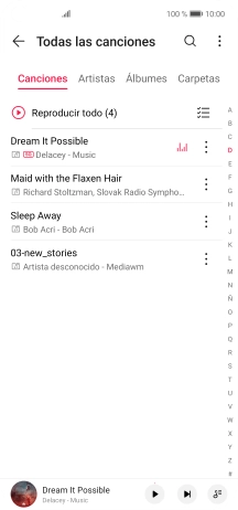 Pulsa una categoría y desplázate al archivo de música deseado. Pulsa una categoría y desplázate al archivo de música deseado.
