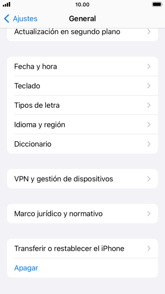 Pulsa Transferir o restablecer el iPhone. Pulsa Transferir o restablecer el iPhone.