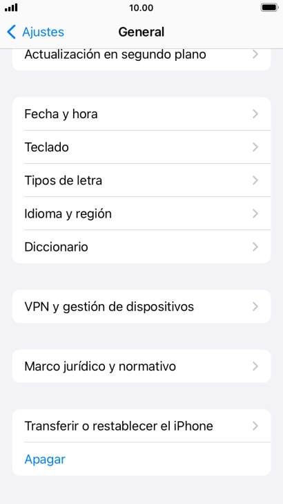 Pulsa Transferir o restablecer el iPhone. Pulsa Transferir o restablecer el iPhone.