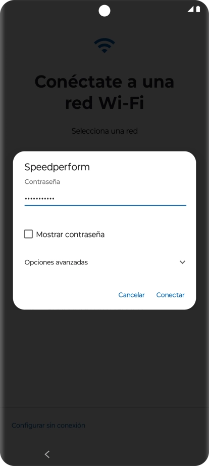 Introduce la contraseña de la red wifi y pulsa Conectar. Introduce la contraseña de la red wifi y pulsa Conectar.