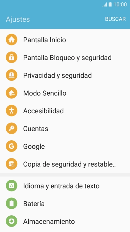 Pulsa Privacidad y seguridad.