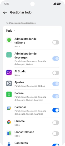 Pulsa el indicador junto a las apps deseadas para activar o desactivar la función. Pulsa el indicador junto a las apps deseadas para activar o desactivar la función.