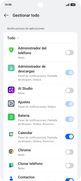 Pulsa el indicador junto a las apps deseadas para activar o desactivar la función. Pulsa el indicador junto a las apps deseadas para activar o desactivar la función.