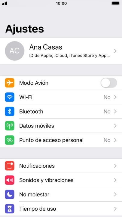 Pulsa Datos móviles.