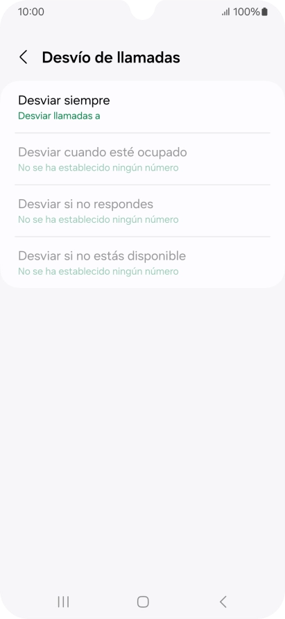 Pulsa el tipo de desvío deseado. Pulsa el tipo de desvío deseado.