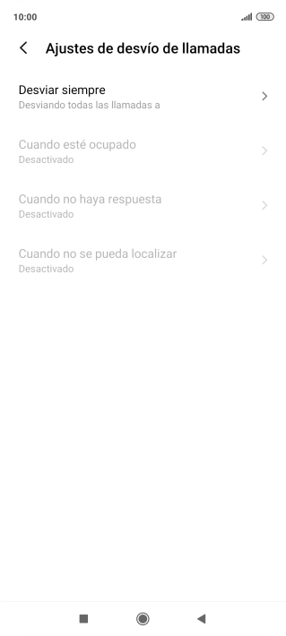 Pulsa el tipo de desvío deseado. Pulsa el tipo de desvío deseado.