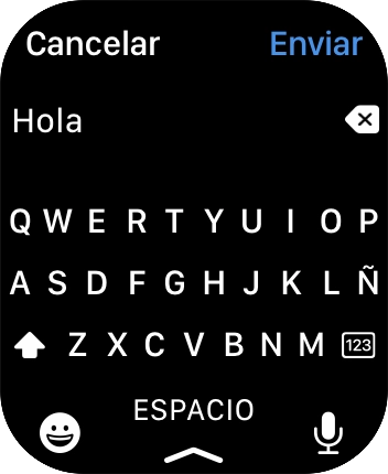 Pulsa el icono de micrófono y di el mensaje en alto. Pulsa el icono de micrófono y di el mensaje en alto.