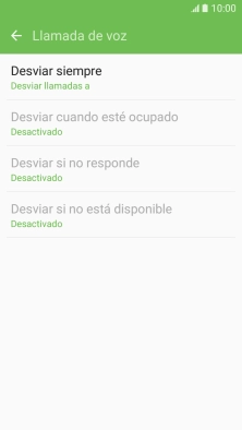 Pulsa el tipo de desvío deseado. Pulsa el tipo de desvío deseado.