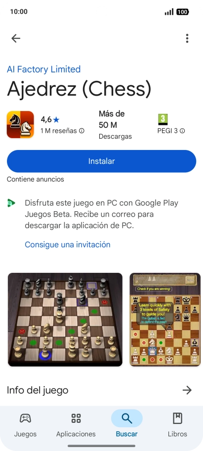 Pulsa Instalar y sigue las indicaciones de la pantalla para instalar la app. Pulsa Instalar y sigue las indicaciones de la pantalla para instalar la app.