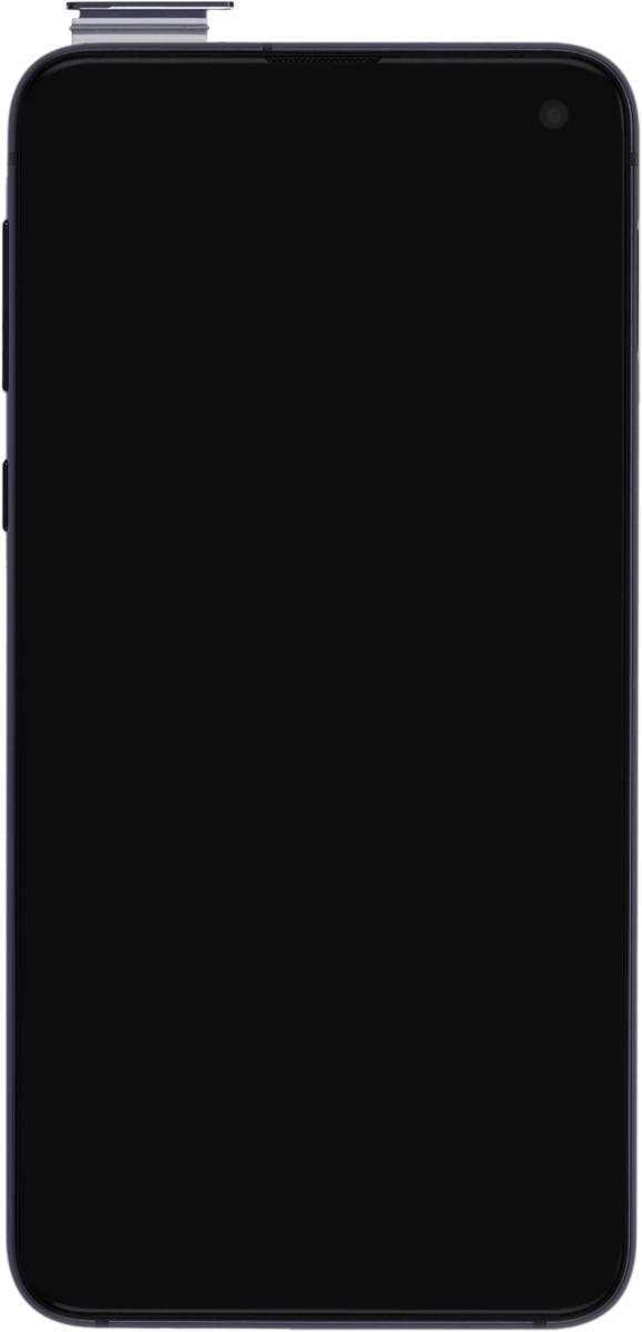 Retira el contenedor de tarjetas del teléfono.