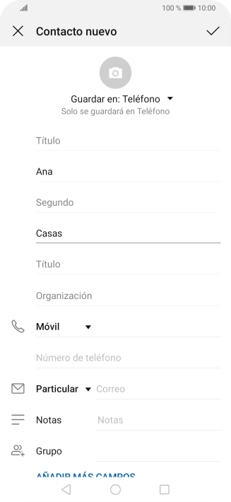 Pulsa Número de teléfono e introduce el número de teléfono deseado. Pulsa Número de teléfono e introduce el número de teléfono deseado.