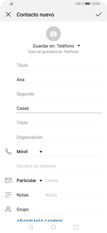 Pulsa Número de teléfono e introduce el número de teléfono deseado. Pulsa Número de teléfono e introduce el número de teléfono deseado.