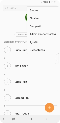 Pulsa Administrar contactos. Pulsa Administrar contactos.
