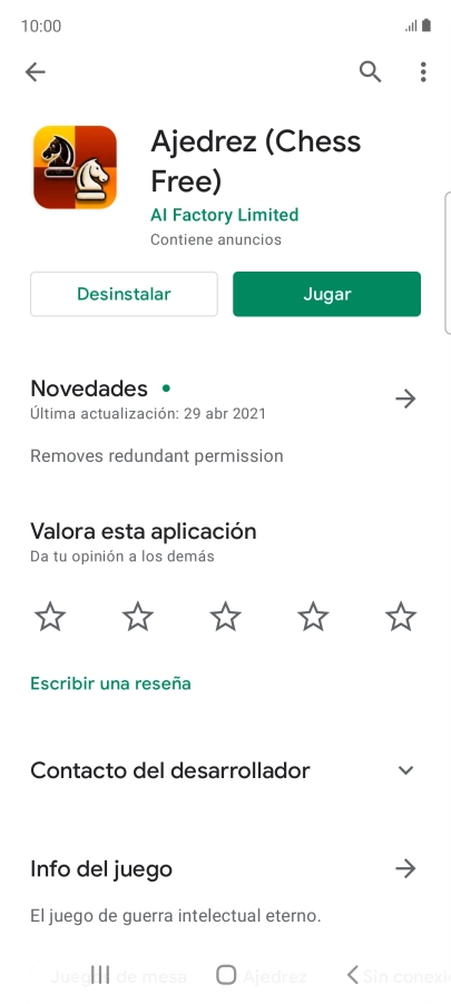 Pulsa Desinstalar. Pulsa Desinstalar.