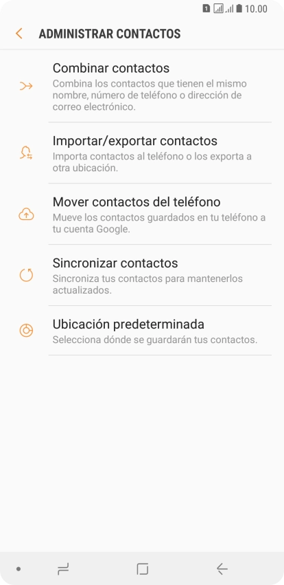 Pulsa Importar/exportar contactos.