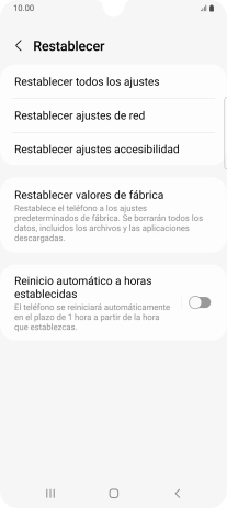 Pulsa Restablecer valores de fábrica. Pulsa Restablecer valores de fábrica.