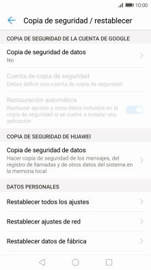 Pulsa Restablecer datos de fábrica. Pulsa Restablecer datos de fábrica.