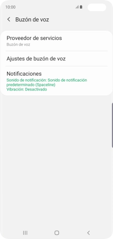 Pulsa Ajustes de buzón de voz.