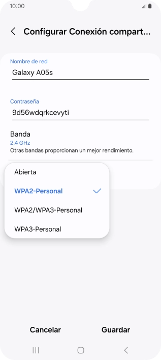 Pulsa WPA3-Personal para proteger la conexión wifi con una contraseña. Pulsa WPA3-Personal para proteger la conexión wifi con una contraseña.
