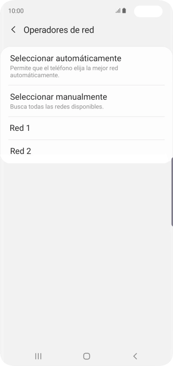Pulsa la red deseada. Pulsa la red deseada.