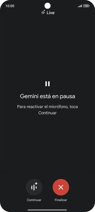 Para retomar la conversación, pulsa Continuar. Para retomar la conversación, pulsa Continuar.