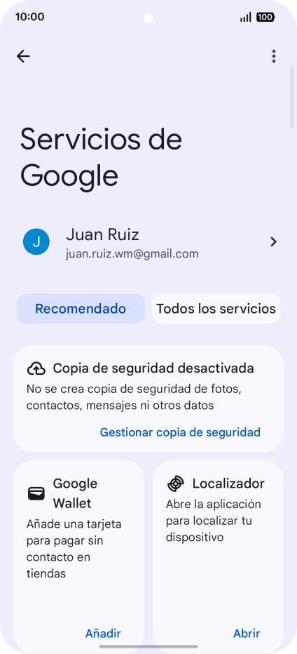Pulsa Todos los servicios. Pulsa Todos los servicios.
