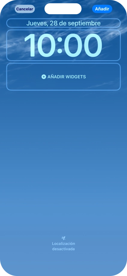 Si deseas personalizar la vista de la fecha en la pantalla de bloqueo, pulsa el widget de la fecha y sigue las indicaciones de la pantalla para seleccionar la vista de widgets deseada. Si deseas personalizar la vista de la fecha en la pantalla de bloqueo, pulsa el widget de la fecha y sigue las indicaciones de la pantalla para seleccionar la vista de widgets deseada.