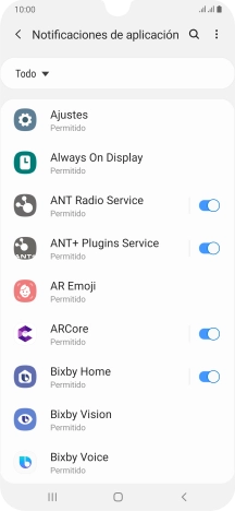 Pulsa el indicador junto a la app deseada para activar o desactivar la función. Pulsa el indicador junto a la app deseada para activar o desactivar la función.
