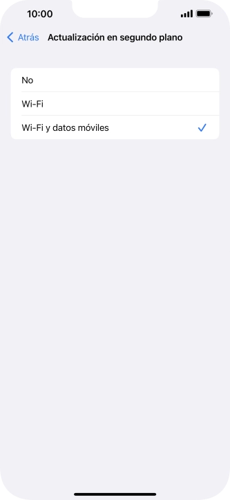 Para desactivar la actualización de apps en ejecución, pulsa No. Para desactivar la actualización de apps en ejecución, pulsa No.